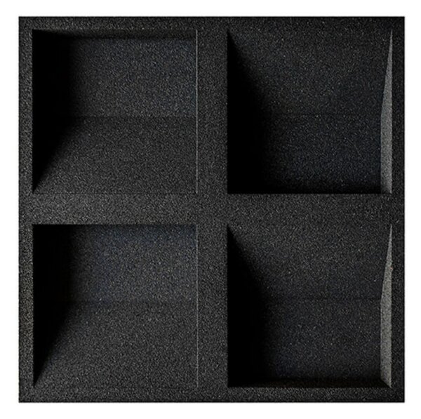 CORKBEE Concave black - fekete természetes parafa hőszigetelő falburkoló panel