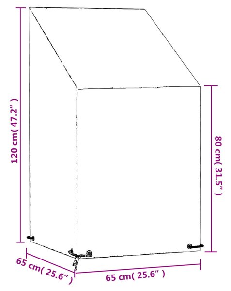 2 db polietilén kerti szék huzat 8 fűzőlyukkal 65x65x80/120 cm