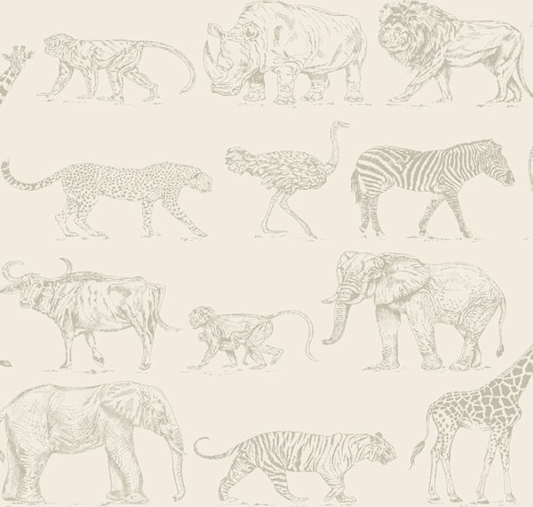 Vlies gyerekszobai tapéta Safari 104894 állat mintás