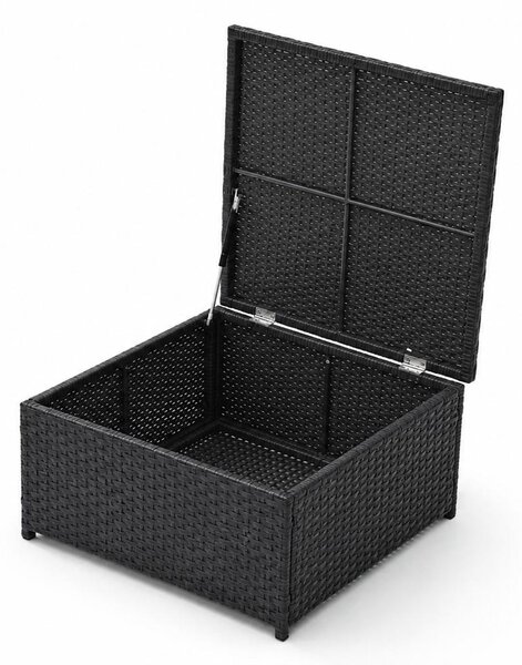 AVENBERG VIS Kerti rattan garnitúra - fekete/sötétszürke