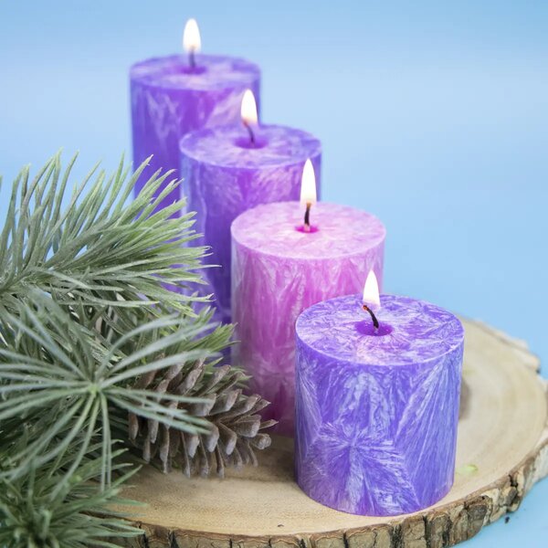 Adventi gyertyák - lila, rózsaszín - fokozatos- 4 db