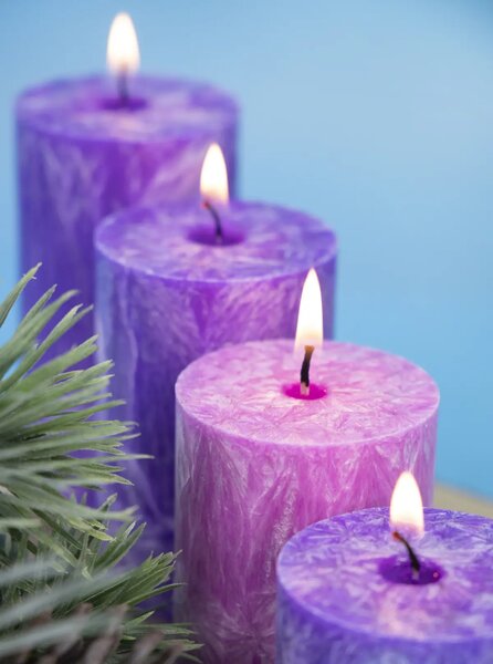 Adventi gyertyák - lila, rózsaszín - fokozatos- 4 db