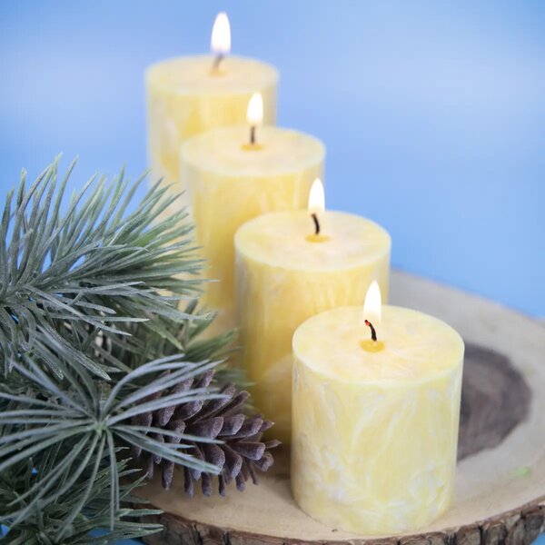 Adventi gyertyák - sárga - fokozatos - 4 db
