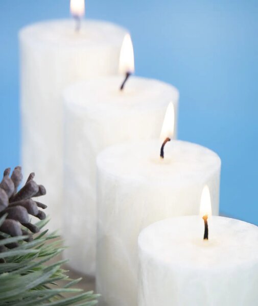 Adventi gyertyák - fehér - fokozatos, 4db