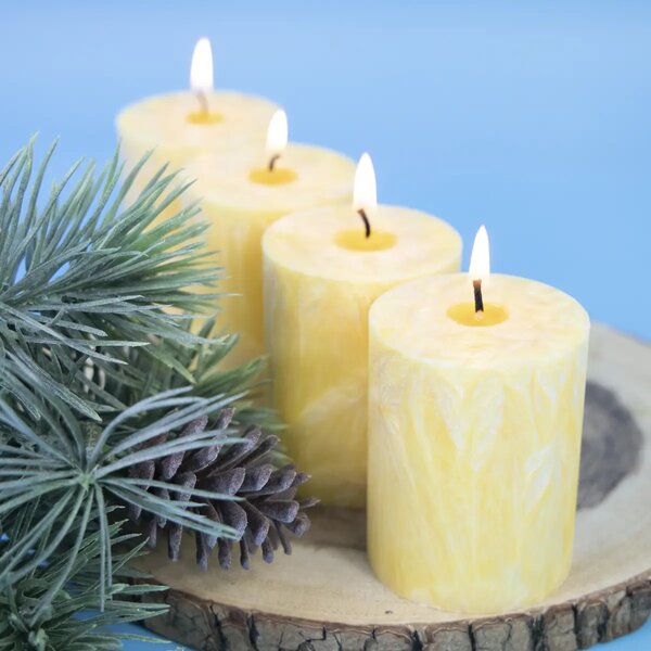 Adventi gyertyák - aranysárga, 4 db