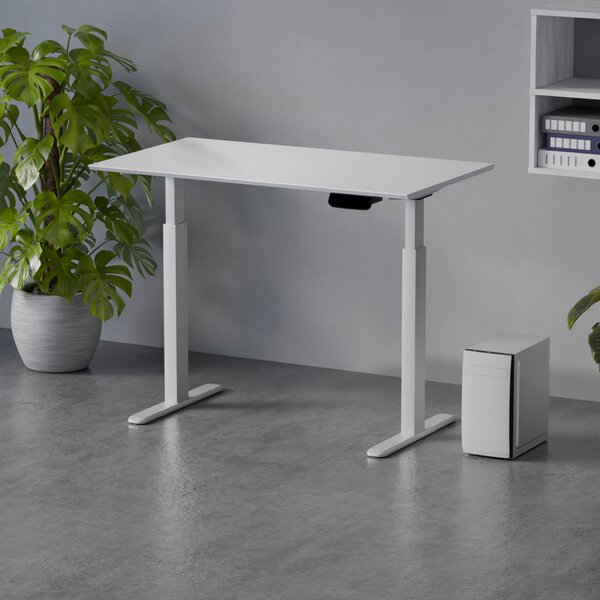 Profi elektromosan állítható magasságú íróasztal 120x67cm fehér | Dupla motor - Memória - USB - Nagy teherbírás | LVN System Control Pro