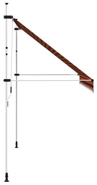 Narancssárga és barna kézzel feltekerhető napellenző 350 cm