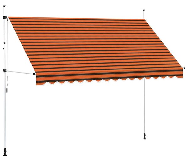 Narancssárga és barna kézzel feltekerhető napellenző 350 cm