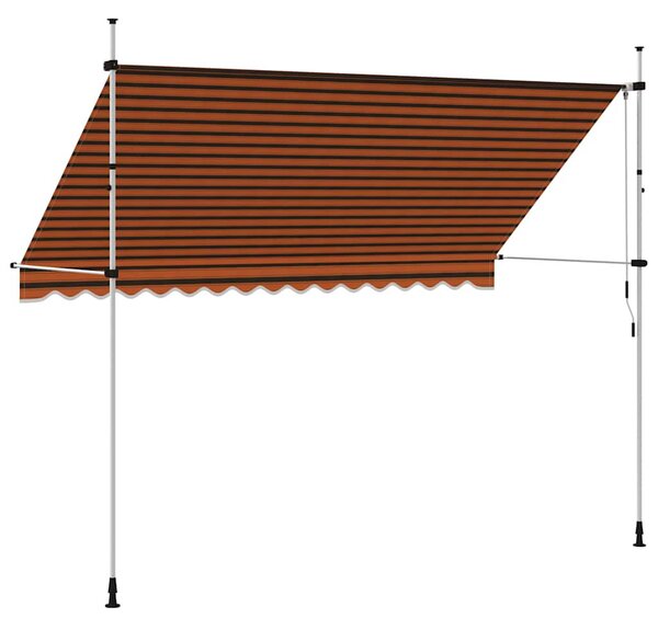 Narancssárga és barna kézzel feltekerhető napellenző 350 cm