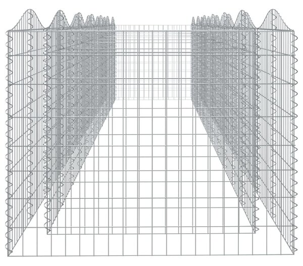 Íves horganyzott vas gabion magaságyás 600 x 100 x 100 cm