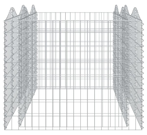 Íves horganyzott vas gabion magaságyás 200 x 100 x 100 cm