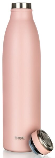 Banquet rozsdamentes hőálló termoszkás palack SANS750 ml, lazacszínű
