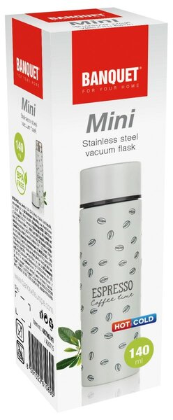 Banquet Rozsdamentes acél termosz MINI 140 ml,eszpresszó