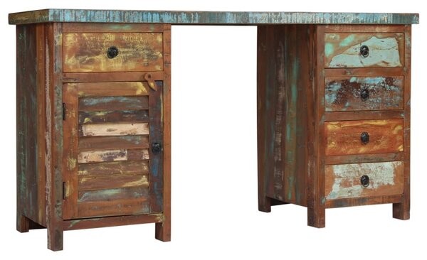 Újrahasznosított tömör fa fiókos íróasztal 140 x 50 x 77 cm