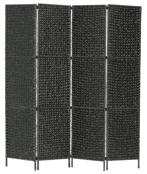 Fekete 4-paneles vízijácint paraván 154 x 160 cm