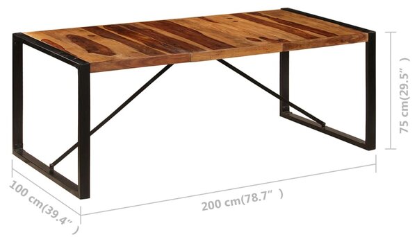 Tömör akácfából étkezőasztal 200 x 100 x 75 cm