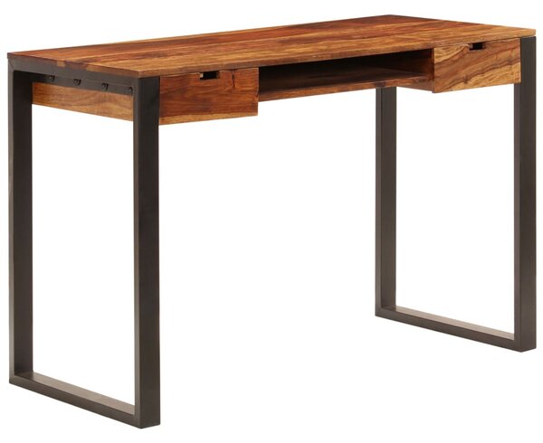 Tömör akácfából és acél asztal 110 x 55 x 78 cm