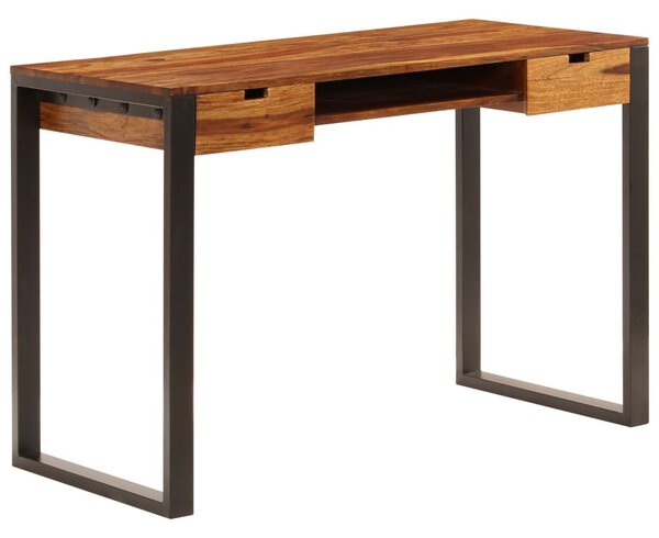 Tömör akácfából és acél asztal 110 x 55 x 78 cm