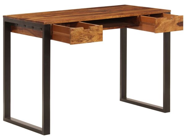 Tömör akácfából és acél asztal 110 x 55 x 78 cm