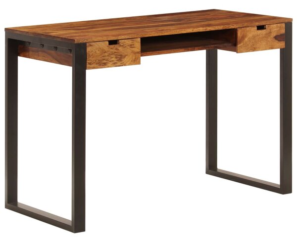 Tömör akácfából és acél asztal 110 x 55 x 78 cm