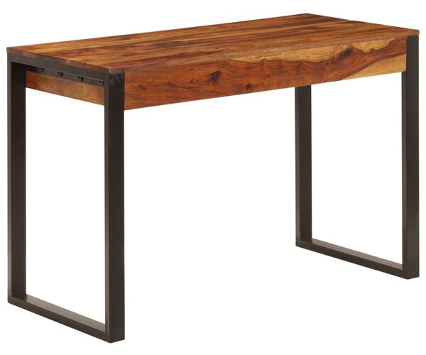 Tömör akácfából és acél asztal 110 x 55 x 78 cm