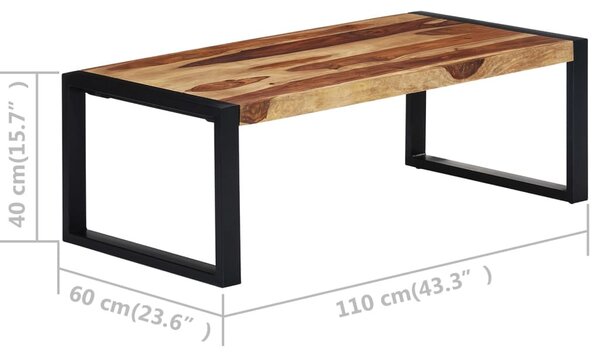 Tömör akácfából dohányzóasztal 110 x 60 x 40 cm