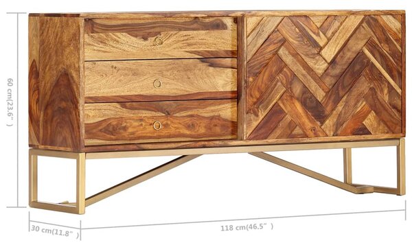 Tömör akácfából tálalószekrény 118 x 30 x 60 cm