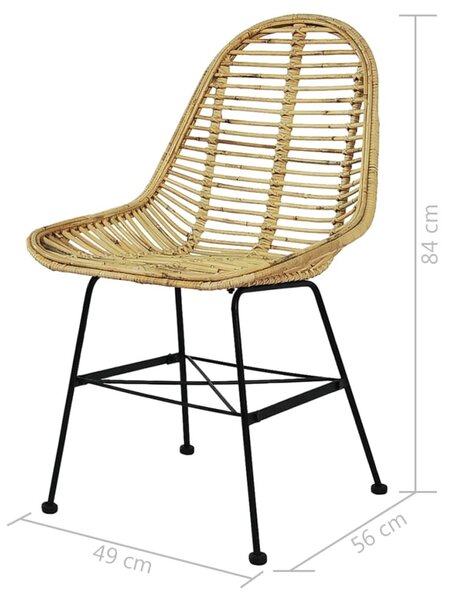6 db természetes rattan étkezőszék