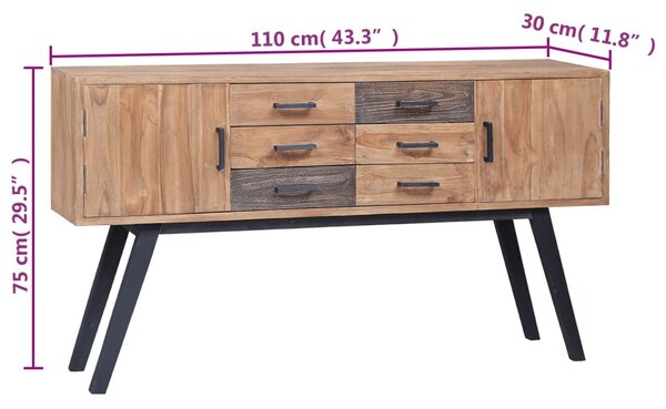 Tömör tíkfa kisszekrény 110x30x75 cm