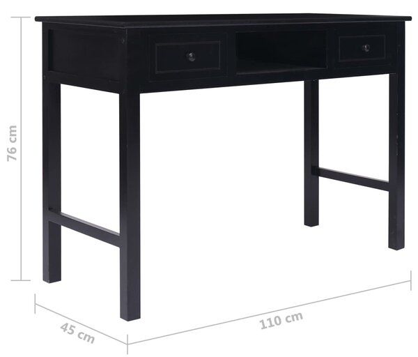 Fekete fa íróasztal 110 x 45 x 76 cm