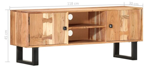 Tömör akácfa TV-szekrény 118 x 30 x 45 cm