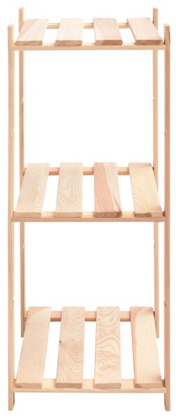 3 db 3-szintes tömör fenyőfa tárolópolc 150 kg 60 x 38 x 90 cm