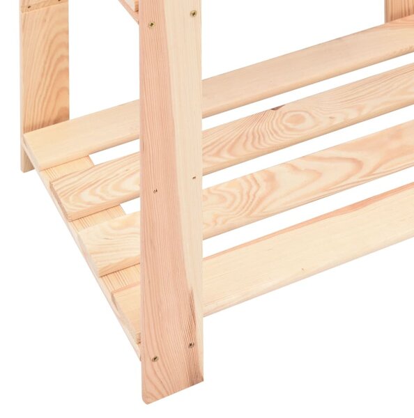 2 db 3-szintes tömör fenyőfa tárolópolc 150 kg 80 x 38 x 90 cm