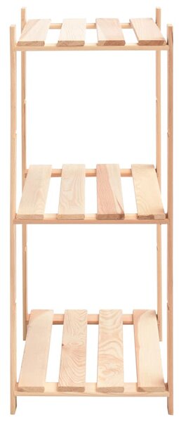 2 db 3-szintes tömör fenyőfa tárolópolc 150 kg 60 x 38 x 90 cm