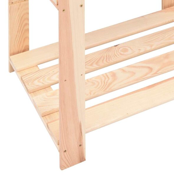 2 db 3-szintes tömör fenyőfa tárolópolc 150 kg 60 x 38 x 90 cm