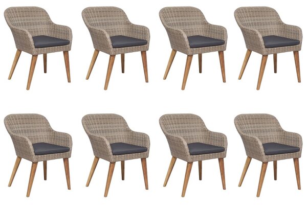 9 részes barna kültéri polyrattan étkezőgarnitúra