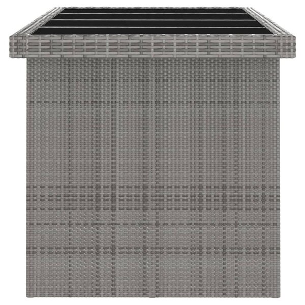 7 részes szürke polyrattan kültéri étkezőgarnitúra párnákkal