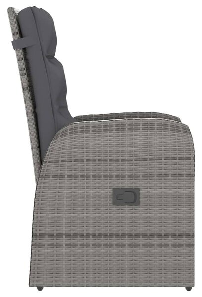7 részes szürke polyrattan kültéri étkezőgarnitúra párnákkal