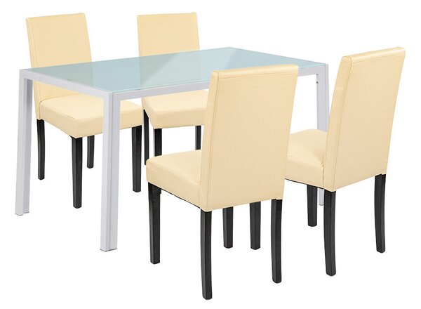 Mira 4+1 étkező garnitúra fehér-bézs