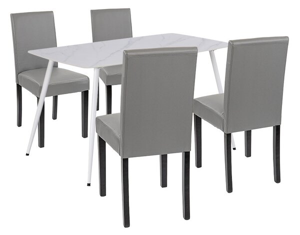 Megan 4+1 étkező garnitúra fehér-szürke