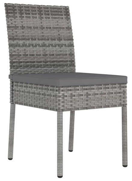 5 részes szürke polyrattan kerti étkezőgarnitúra