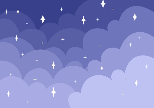 Fotótapéta Kék ég, fehér felhőkkel és csillagokkal, Absztrakt fotótapéta, Népszerű fotótapéta, t00735v1 - Tapeko.hu