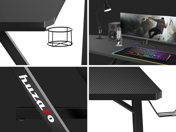 Sarok PC asztal Hyperion 7.0 (fekete)