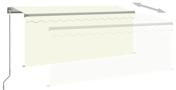 Krémszínű manuális kihúzható napellenző redőnnyel 3 x 2,5 m