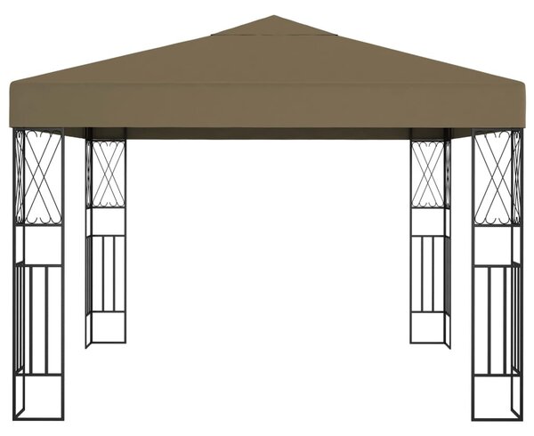 Tópszínű szövet pavilon LED fényfüzérrel 3 x 3 m