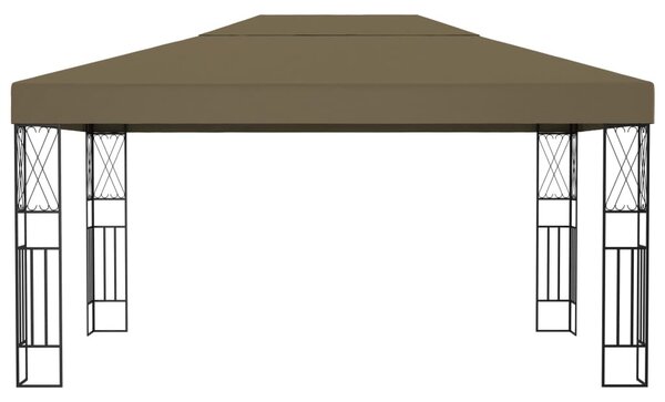 Tópszínű szövet pavilon LED fényfüzérrel 3 x 4 m