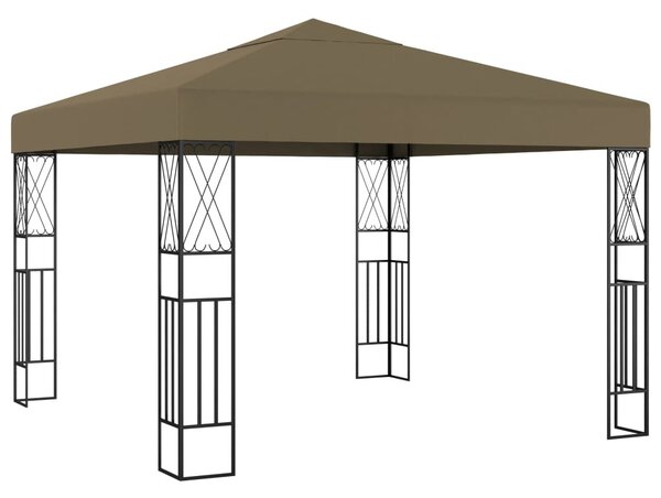 Tópszínű szövet pavilon LED fényfüzérrel 3 x 3 m