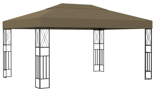 Tópszínű szövet pavilon LED fényfüzérrel 3 x 4 m