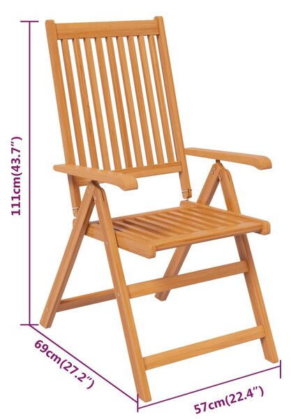 5 részes tömör akácfa kerti étkezőgarnitúra 120-170 cm