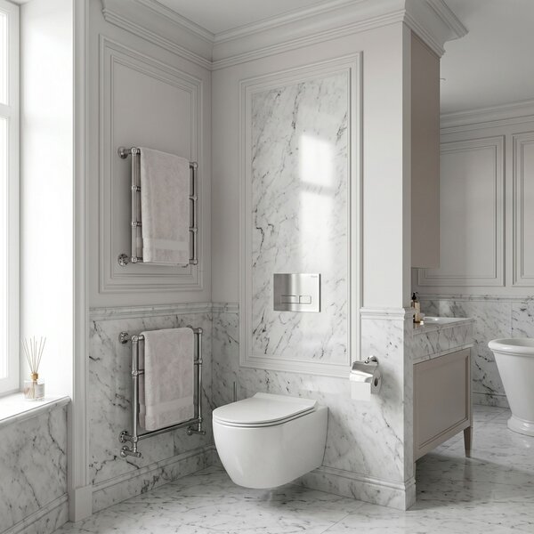 Beépíthető WC Tartókeret Szett 024N HD Chrome Nyomólappal